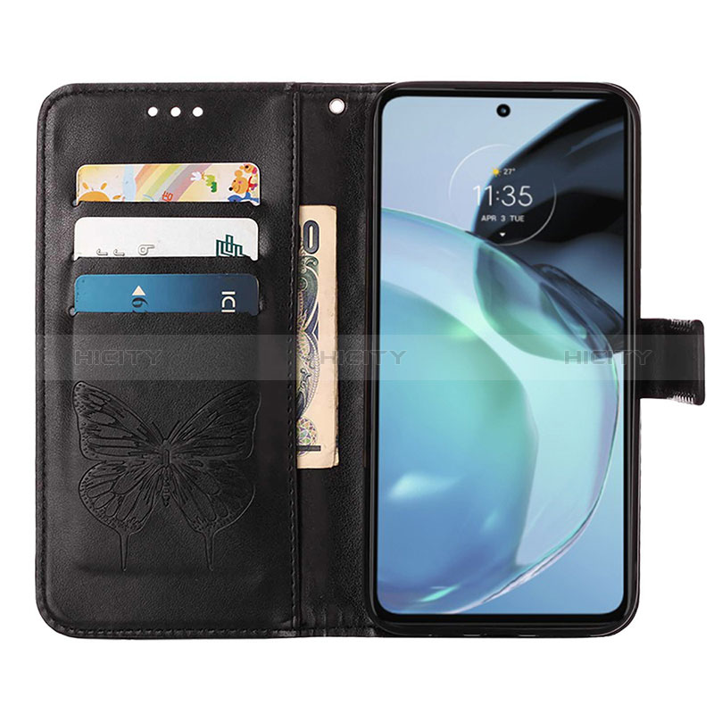 Handytasche Stand Schutzhülle Flip Leder Hülle Schmetterling YB1 für Motorola Moto G72