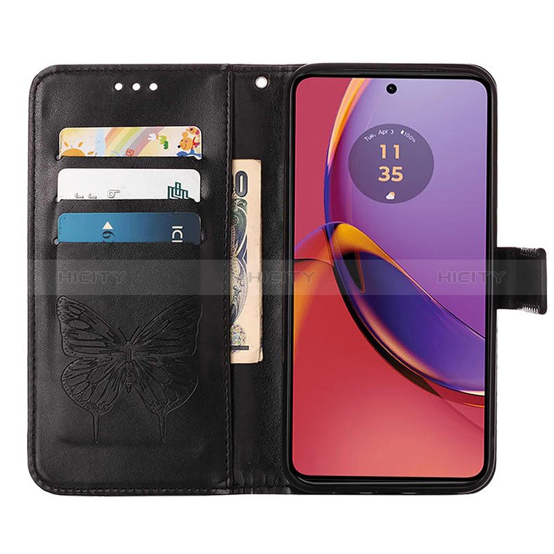 Handytasche Stand Schutzhülle Flip Leder Hülle Schmetterling YB1 für Motorola Moto G84 5G