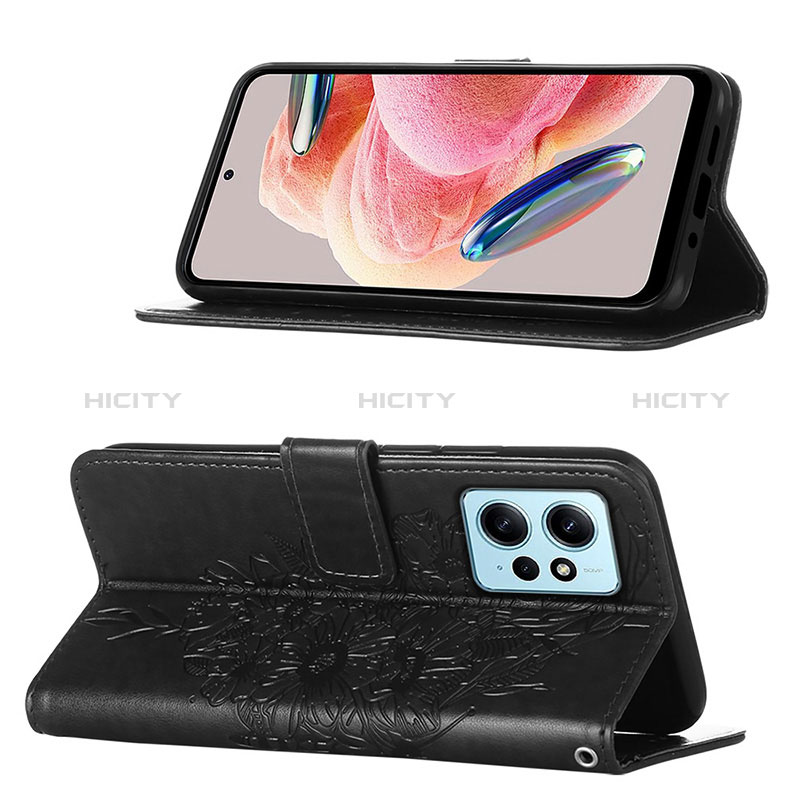 Handytasche Stand Schutzhülle Flip Leder Hülle Schmetterling YB1 für Xiaomi Redmi Note 12 4G