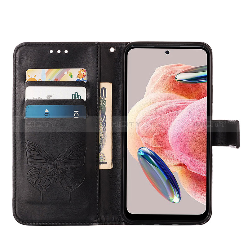 Handytasche Stand Schutzhülle Flip Leder Hülle Schmetterling YB1 für Xiaomi Redmi Note 12 4G