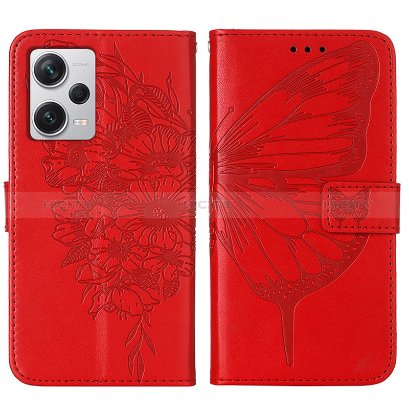 Handytasche Stand Schutzhülle Flip Leder Hülle Schmetterling YB1 für Xiaomi Redmi Note 12 Pro+ Plus 5G groß