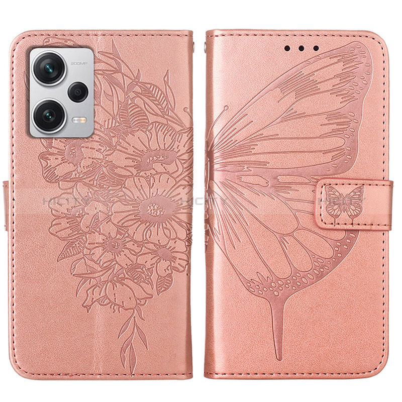 Handytasche Stand Schutzhülle Flip Leder Hülle Schmetterling YB1 für Xiaomi Redmi Note 12 Pro+ Plus 5G groß