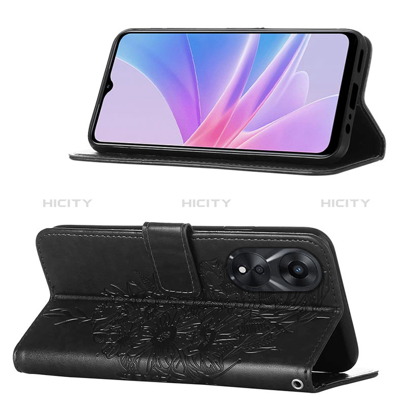 Handytasche Stand Schutzhülle Flip Leder Hülle Schmetterling YB2 für Oppo A58 5G