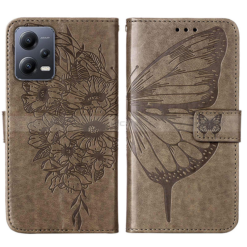 Handytasche Stand Schutzhülle Flip Leder Hülle Schmetterling YB2 für Xiaomi Poco X5 5G groß