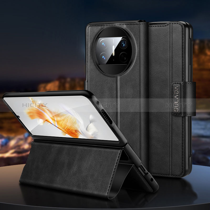 Handytasche Stand Schutzhülle Flip Leder Hülle SD1 für Huawei Mate X3 Schwarz