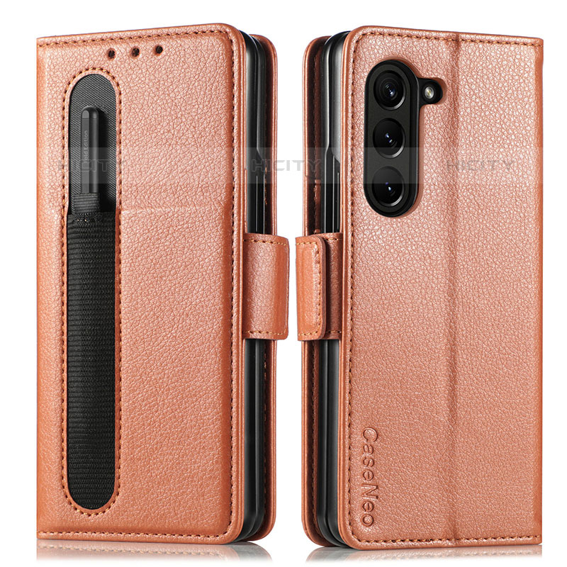 Handytasche Stand Schutzhülle Flip Leder Hülle SD1 für Samsung Galaxy Z Fold5 5G groß