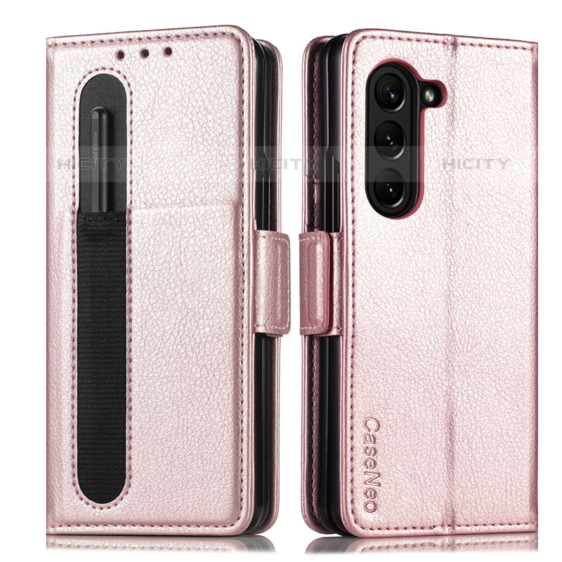 Handytasche Stand Schutzhülle Flip Leder Hülle SD1 für Samsung Galaxy Z Fold5 5G groß