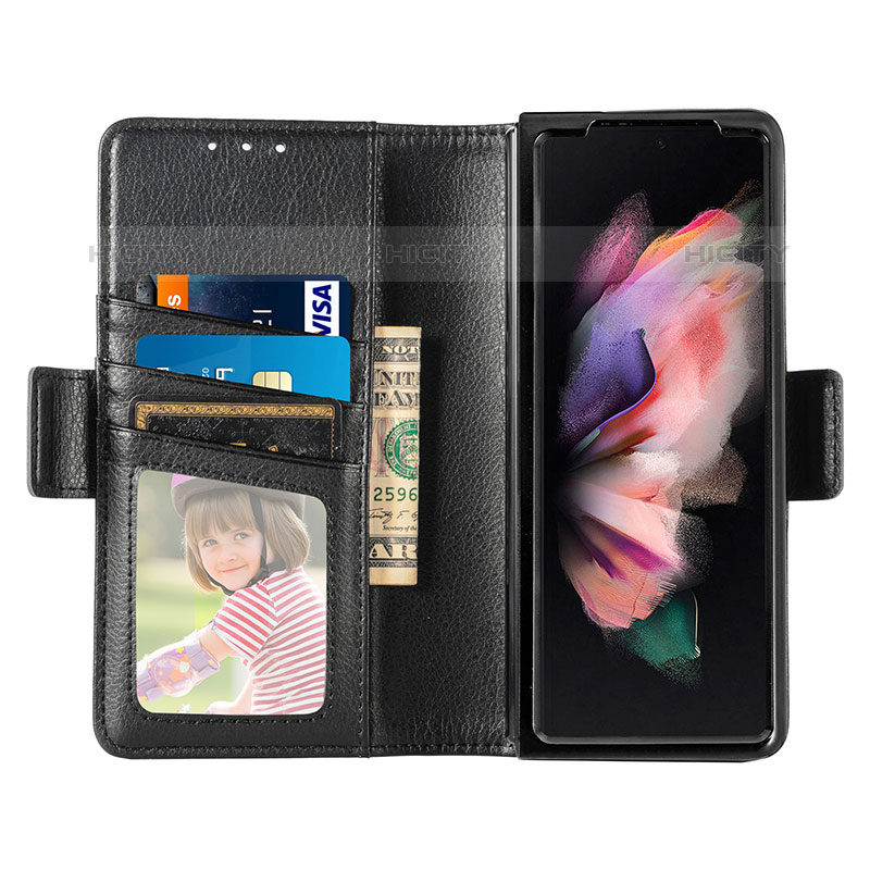 Handytasche Stand Schutzhülle Flip Leder Hülle SD1 für Samsung Galaxy Z Fold5 5G groß