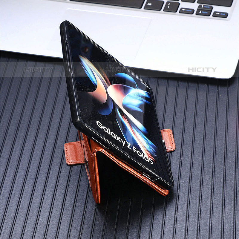 Handytasche Stand Schutzhülle Flip Leder Hülle SD2 für Samsung Galaxy Z Fold5 5G groß