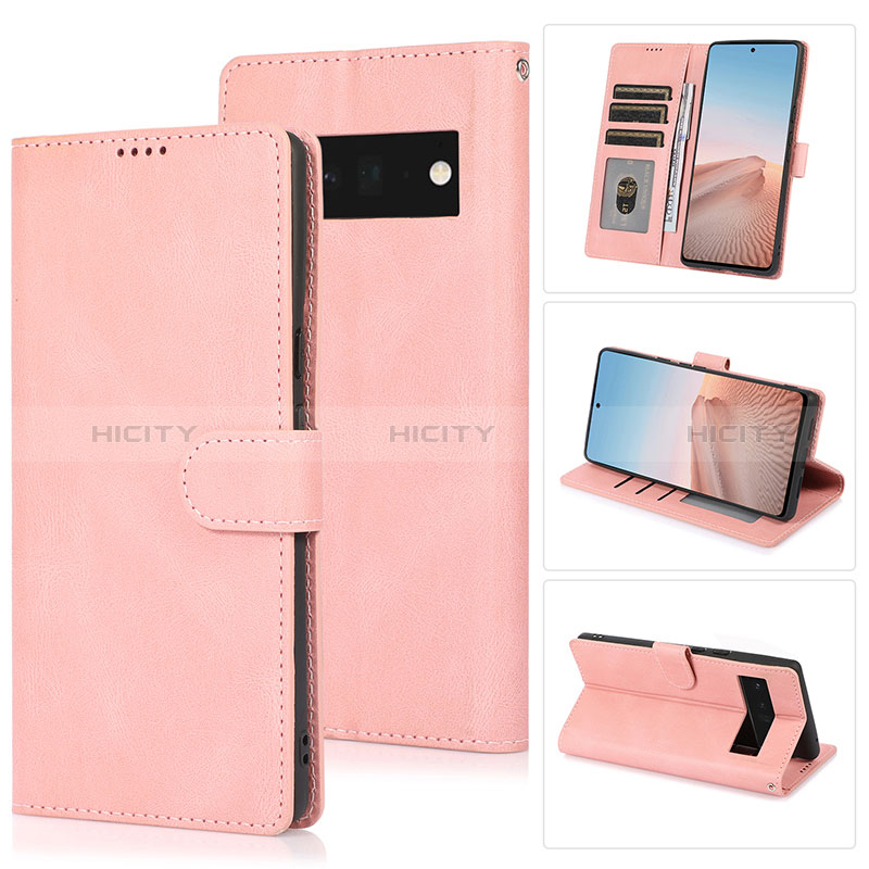 Handytasche Stand Schutzhülle Flip Leder Hülle SY1 für Google Pixel 6 5G Rosa