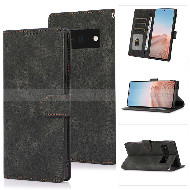 Handytasche Stand Schutzhülle Flip Leder Hülle SY1 für Google Pixel 6 5G Schwarz