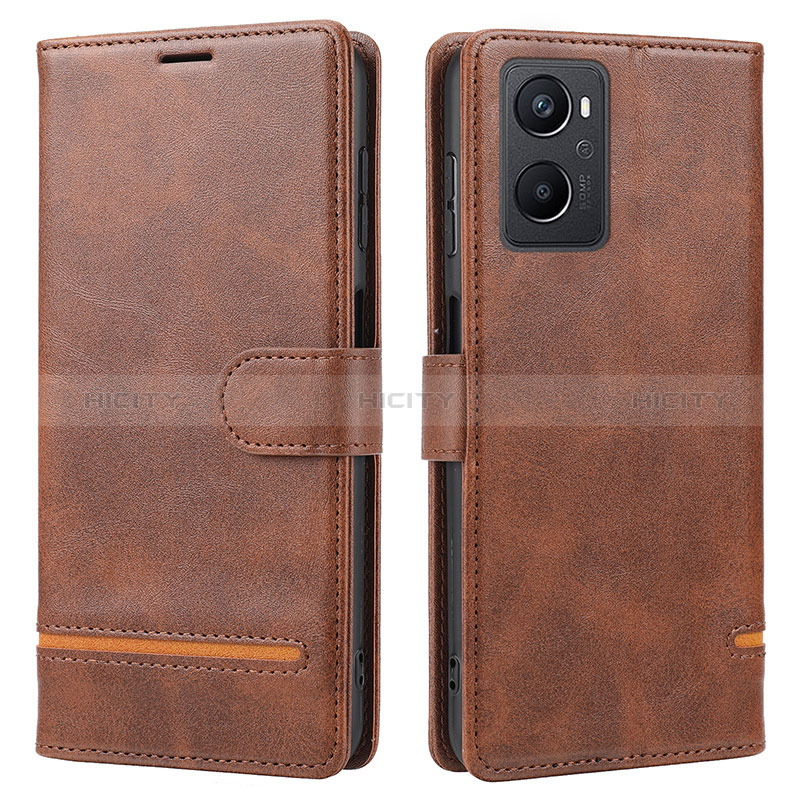 Handytasche Stand Schutzhülle Flip Leder Hülle SY1 für Oppo A96 5G Braun Plus