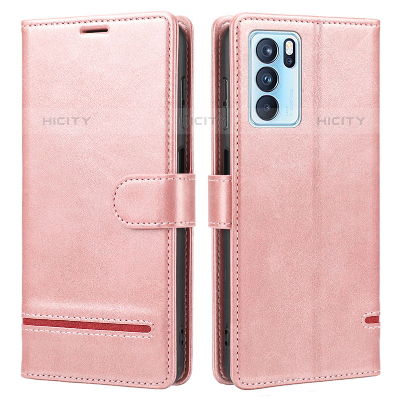 Handytasche Stand Schutzhülle Flip Leder Hülle SY1 für Oppo Reno6 Pro 5G India Rosa