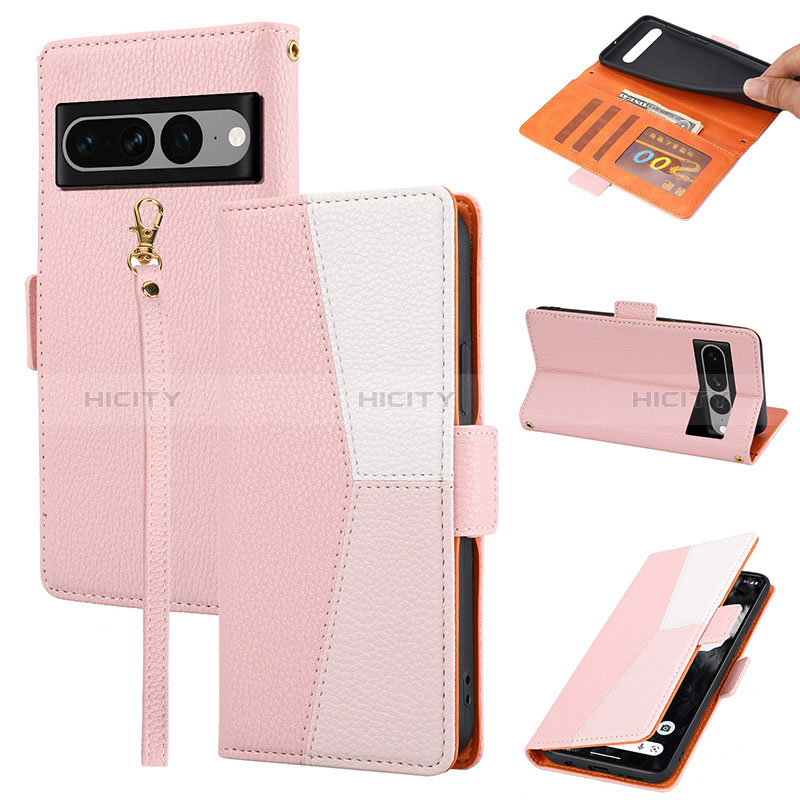 Handytasche Stand Schutzhülle Flip Leder Hülle SY2 für Google Pixel 7 Pro 5G Rosa Plus