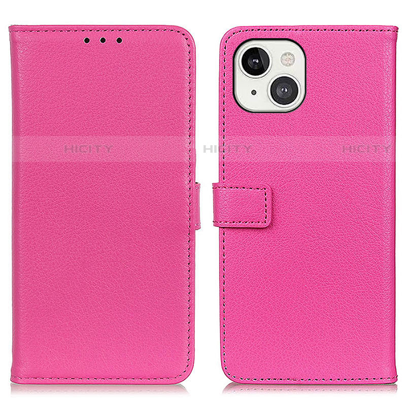 Handytasche Stand Schutzhülle Flip Leder Hülle T01 für Apple iPhone 13 Pink Plus