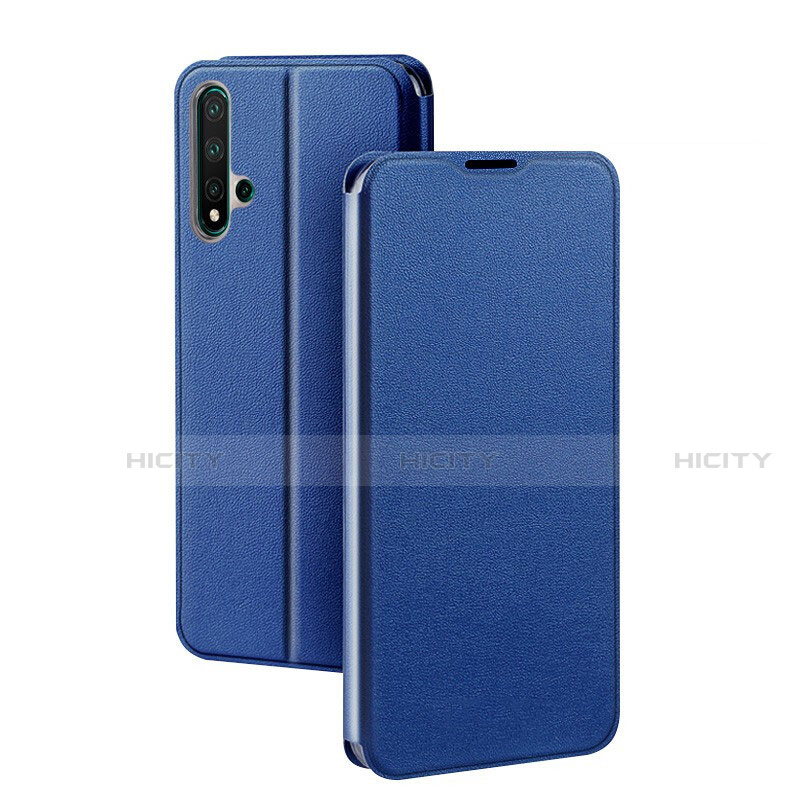 Handytasche Stand Schutzhülle Flip Leder Hülle T01 für Huawei Nova 5 Pro Blau