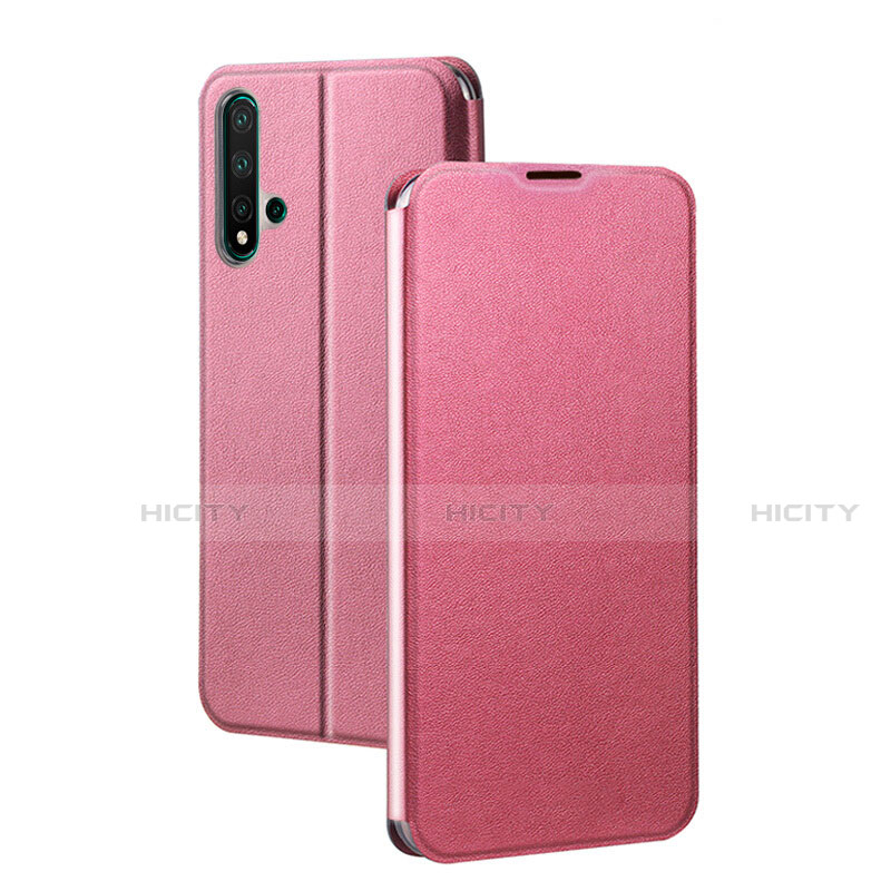 Handytasche Stand Schutzhülle Flip Leder Hülle T01 für Huawei Nova 5 Pro Rosa