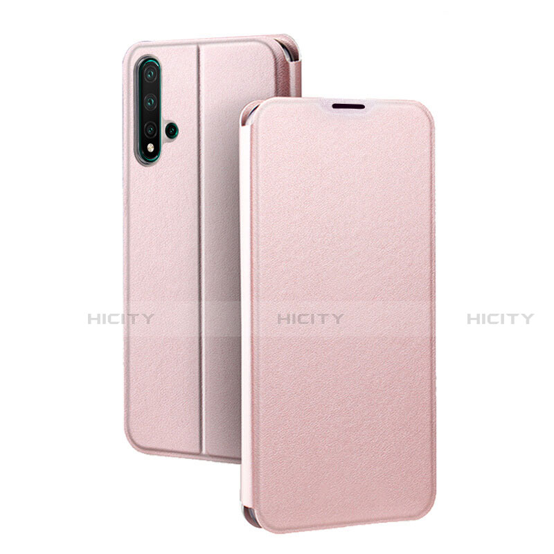 Handytasche Stand Schutzhülle Flip Leder Hülle T01 für Huawei Nova 5 Pro Rosegold