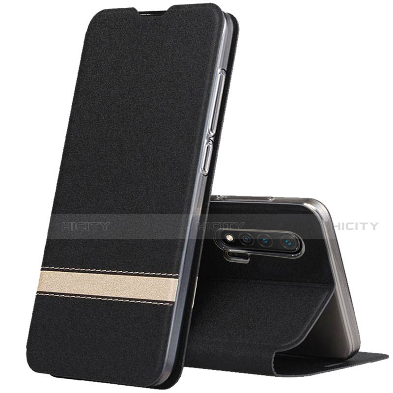 Handytasche Stand Schutzhülle Flip Leder Hülle T01 für Huawei Nova 6 5G Schwarz