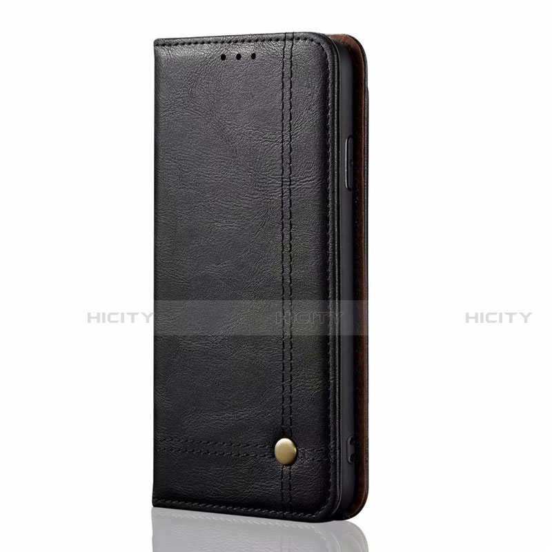 Handytasche Stand Schutzhülle Flip Leder Hülle T01 für Oppo A91 Schwarz