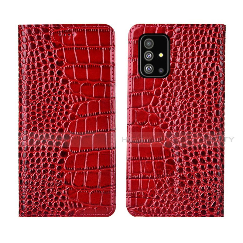 Handytasche Stand Schutzhülle Flip Leder Hülle T01 für Samsung Galaxy A51 5G Rot