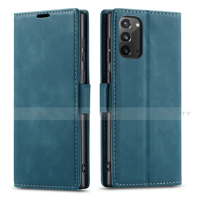 Handytasche Stand Schutzhülle Flip Leder Hülle T01 für Samsung Galaxy Note 20 5G Blau