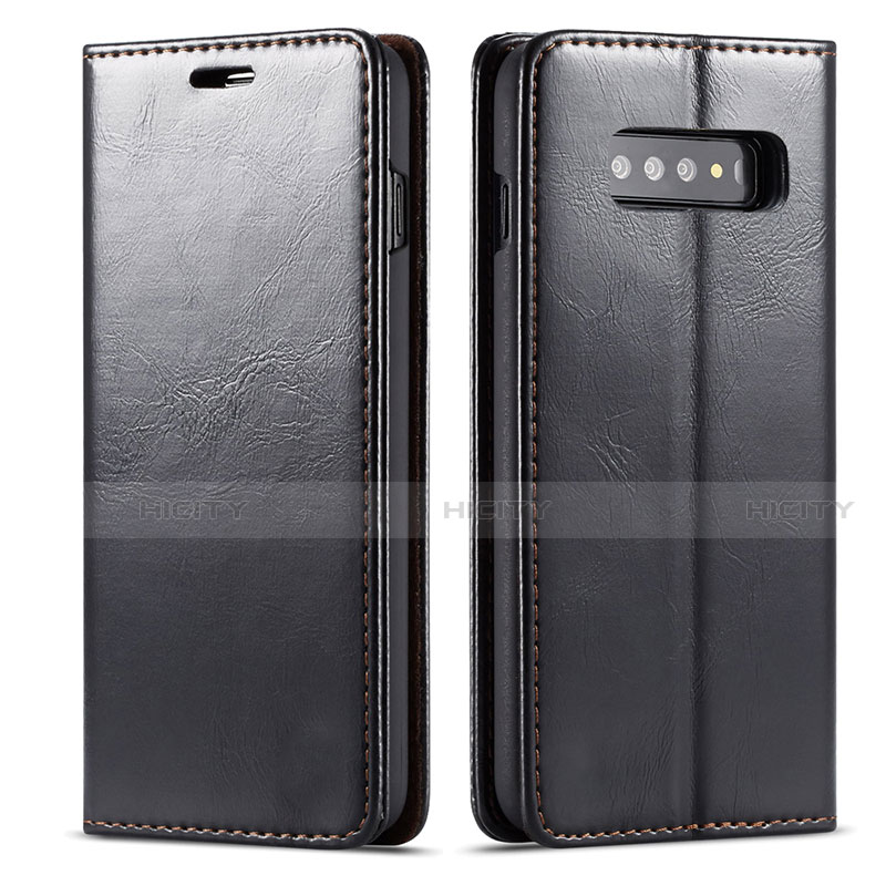 Handytasche Stand Schutzhülle Flip Leder Hülle T01 für Samsung Galaxy S10 5G Schwarz