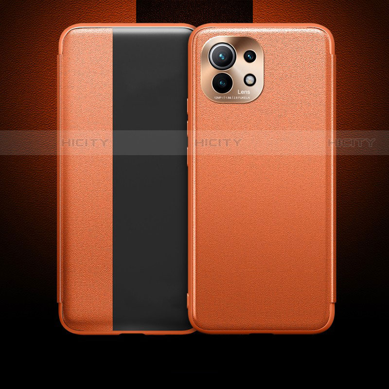 Handytasche Stand Schutzhülle Flip Leder Hülle T01 für Xiaomi Mi 11 5G Orange