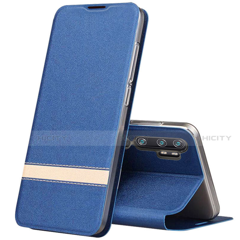 Handytasche Stand Schutzhülle Flip Leder Hülle T01 für Xiaomi Mi Note 10 Blau