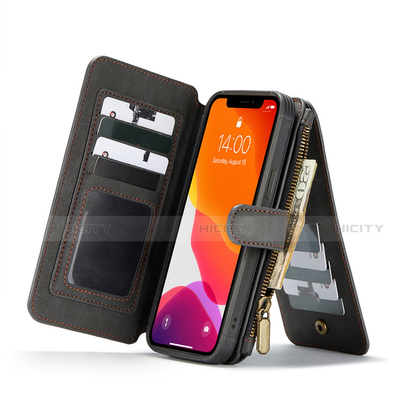 Handytasche Stand Schutzhülle Flip Leder Hülle T02 für Apple iPhone 12 groß