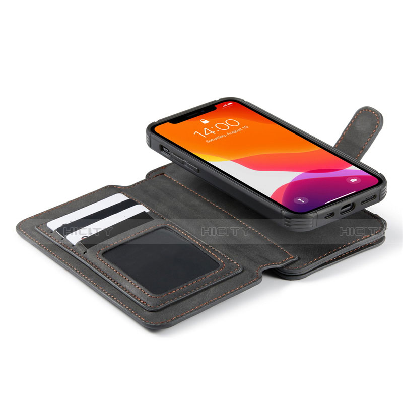 Handytasche Stand Schutzhülle Flip Leder Hülle T02 für Apple iPhone 12 groß