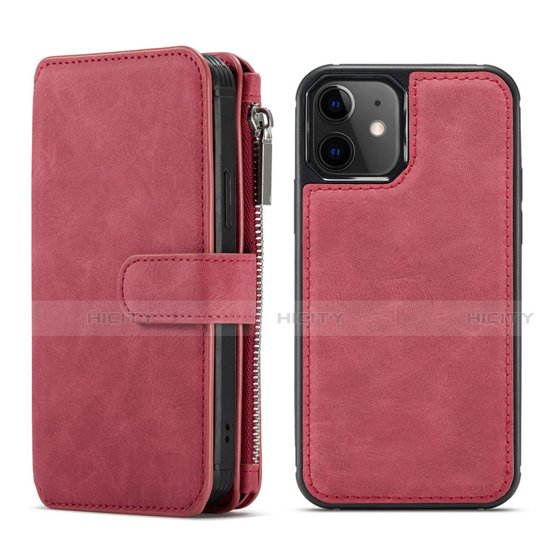 Handytasche Stand Schutzhülle Flip Leder Hülle T02 für Apple iPhone 12 Rot Plus