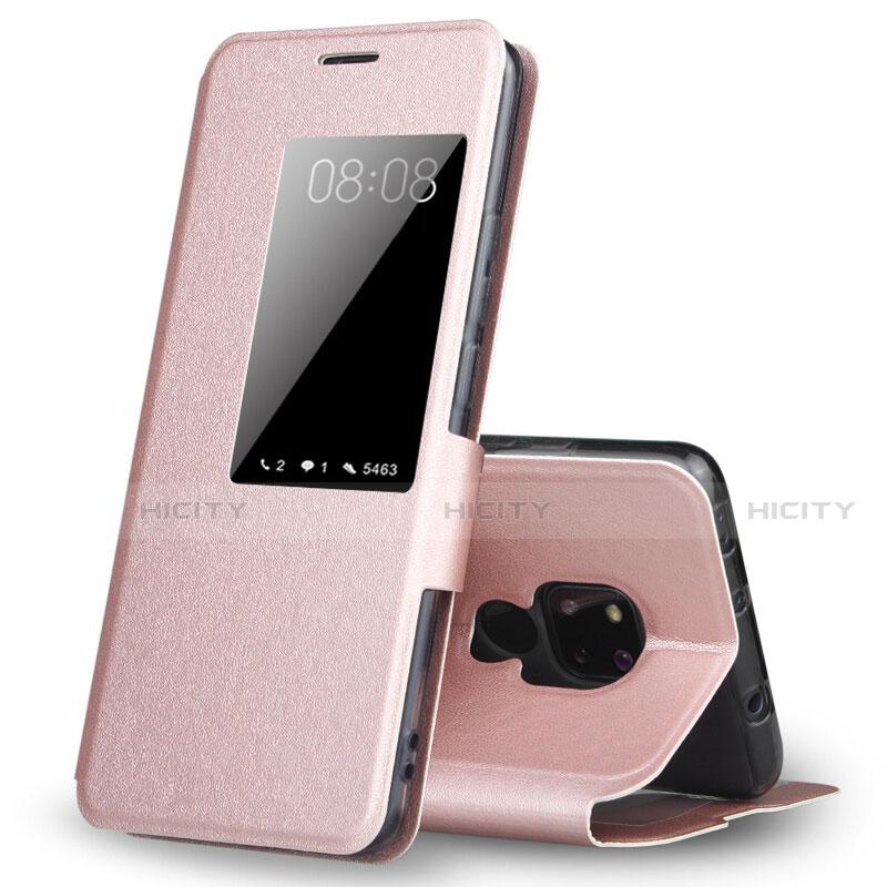 Handytasche Stand Schutzhülle Flip Leder Hülle T02 für Huawei Mate 20 X 5G Rosegold Plus