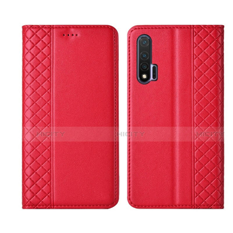 Handytasche Stand Schutzhülle Flip Leder Hülle T02 für Huawei Nova 6 5G Rot