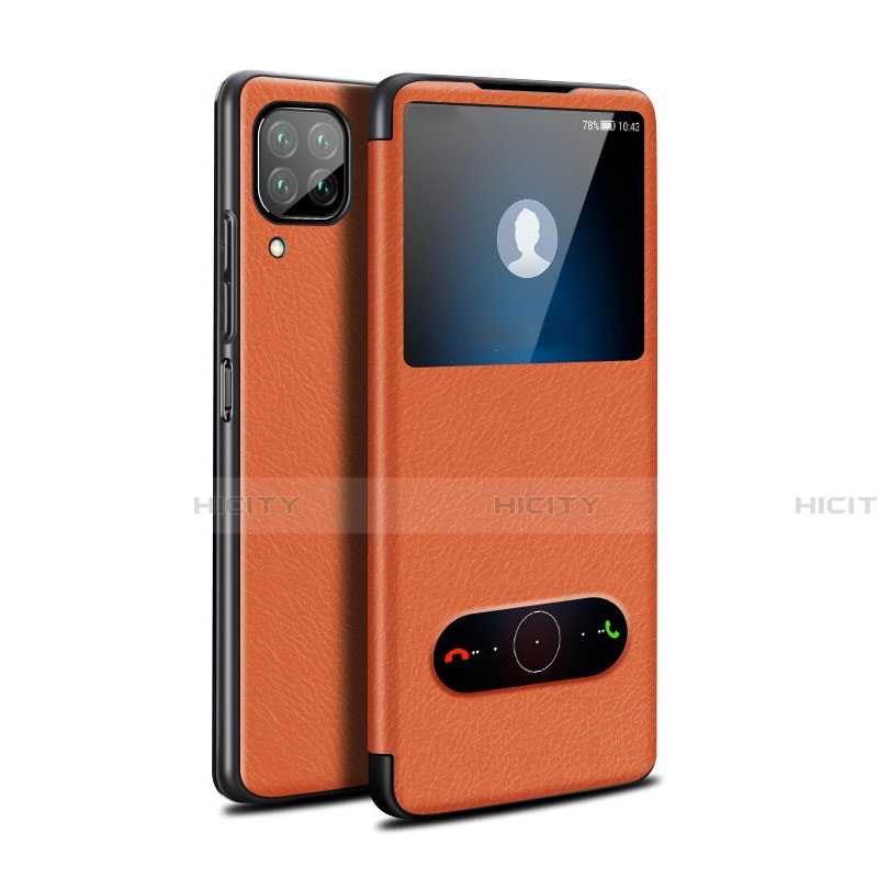 Handytasche Stand Schutzhülle Flip Leder Hülle T02 für Huawei P40 Lite Orange Plus