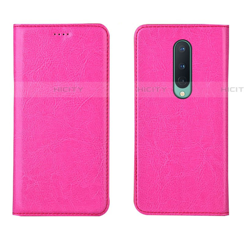 Handytasche Stand Schutzhülle Flip Leder Hülle T02 für OnePlus 8 Pink