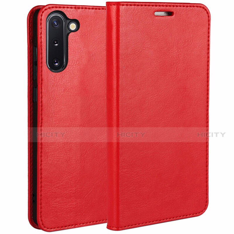 Handytasche Stand Schutzhülle Flip Leder Hülle T02 für Samsung Galaxy Note 10 5G Rot