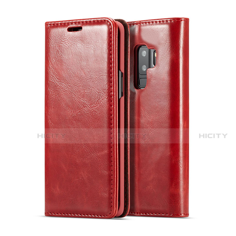 Handytasche Stand Schutzhülle Flip Leder Hülle T02 für Samsung Galaxy S9 Plus Rot