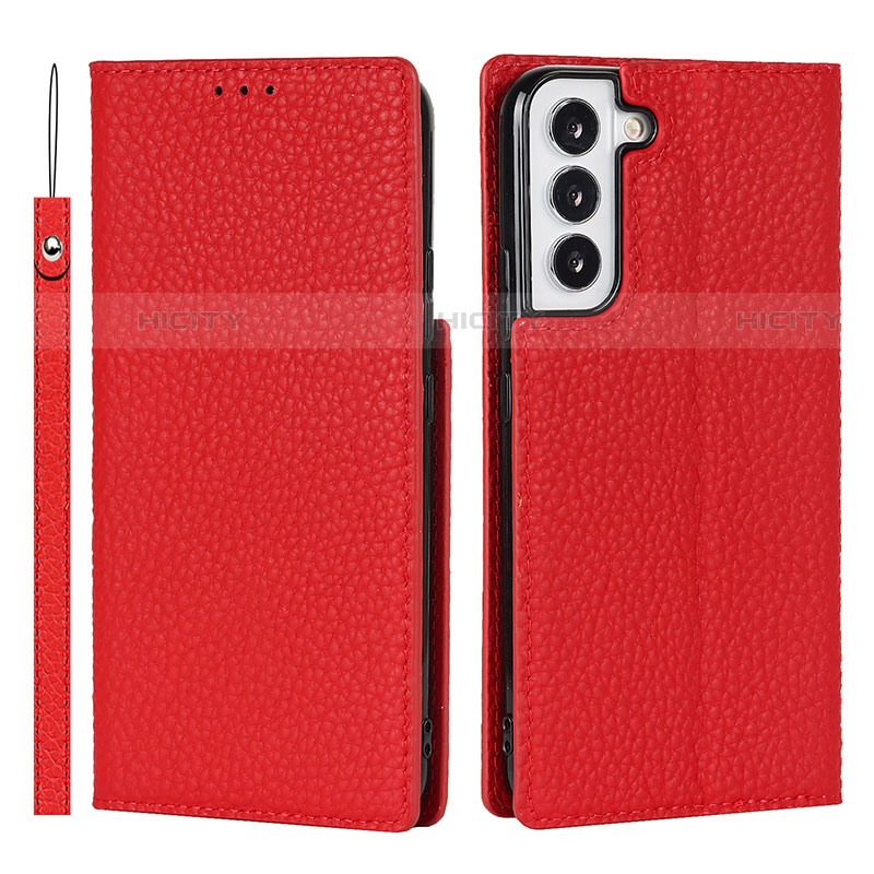 Handytasche Stand Schutzhülle Flip Leder Hülle T02D für Samsung Galaxy S21 Plus 5G Rot Plus