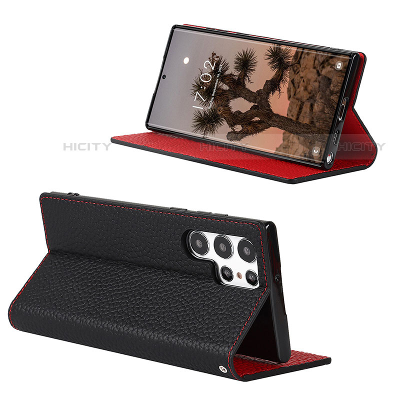 Handytasche Stand Schutzhülle Flip Leder Hülle T02D für Samsung Galaxy S21 Ultra 5G