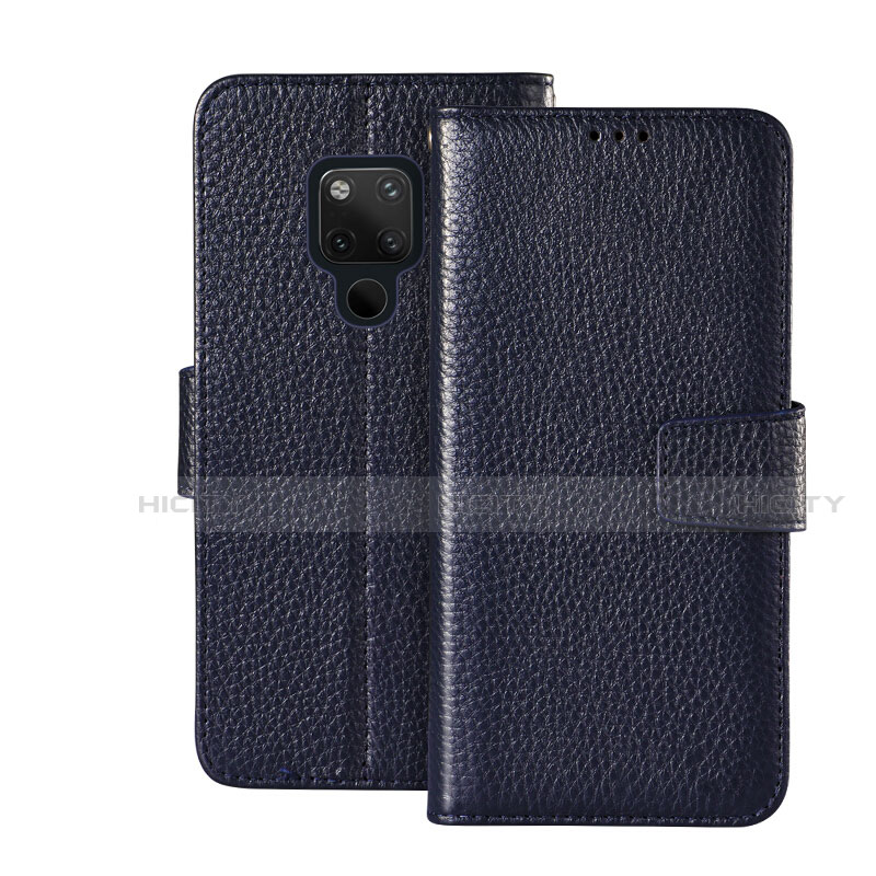 Handytasche Stand Schutzhülle Flip Leder Hülle T03 für Huawei Mate 20 X 5G Blau