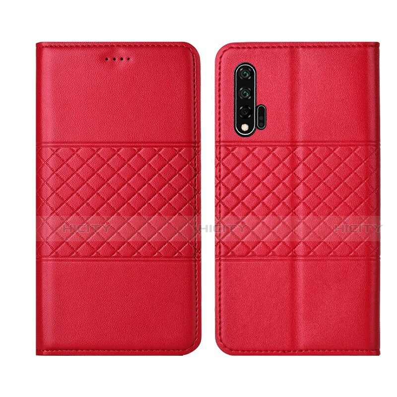 Handytasche Stand Schutzhülle Flip Leder Hülle T03 für Huawei Nova 6 Rot Plus