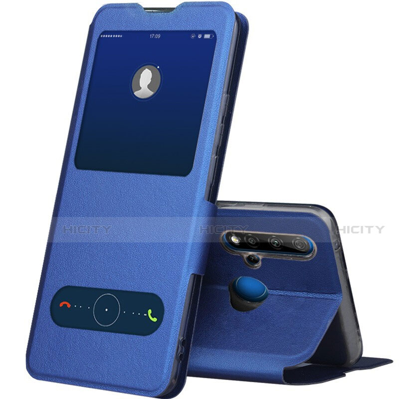 Handytasche Stand Schutzhülle Flip Leder Hülle T03 für Huawei P20 Lite (2019) Blau