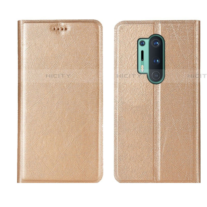 Handytasche Stand Schutzhülle Flip Leder Hülle T03 für OnePlus 8 Pro Gold