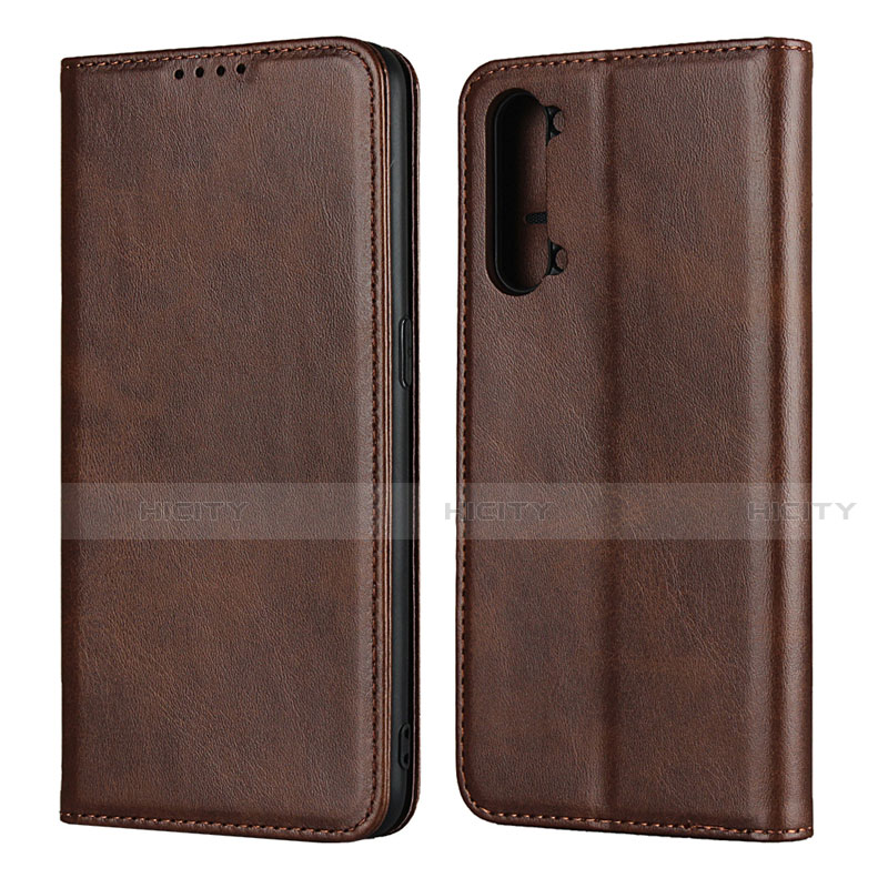 Handytasche Stand Schutzhülle Flip Leder Hülle T03 für Oppo A91 Braun