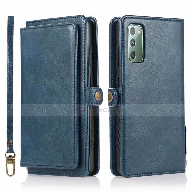 Handytasche Stand Schutzhülle Flip Leder Hülle T03 für Samsung Galaxy Note 20 5G Blau