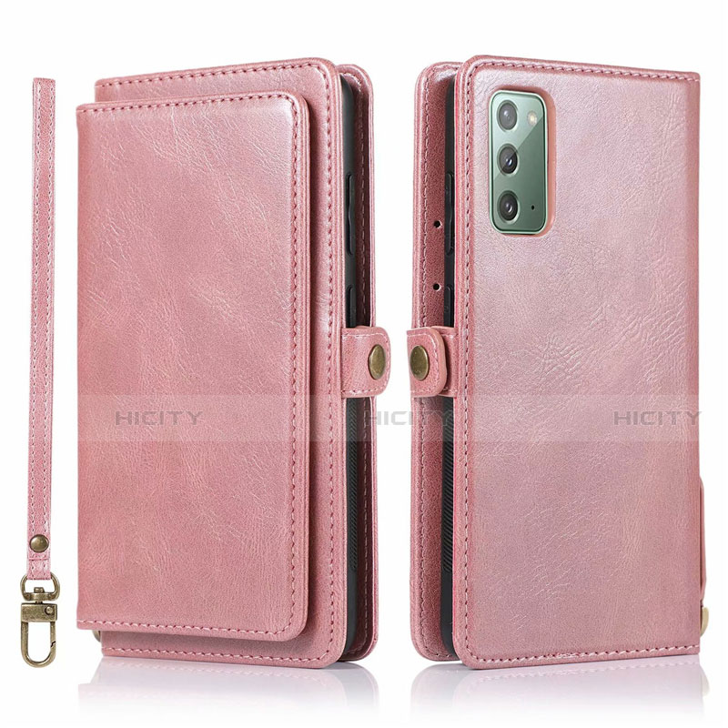 Handytasche Stand Schutzhülle Flip Leder Hülle T03 für Samsung Galaxy Note 20 5G Rosegold Plus