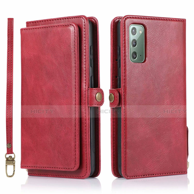 Handytasche Stand Schutzhülle Flip Leder Hülle T03 für Samsung Galaxy Note 20 5G Rot Plus