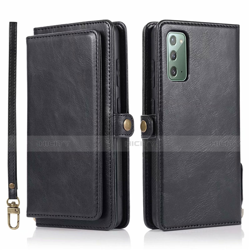 Handytasche Stand Schutzhülle Flip Leder Hülle T03 für Samsung Galaxy Note 20 5G Schwarz Plus