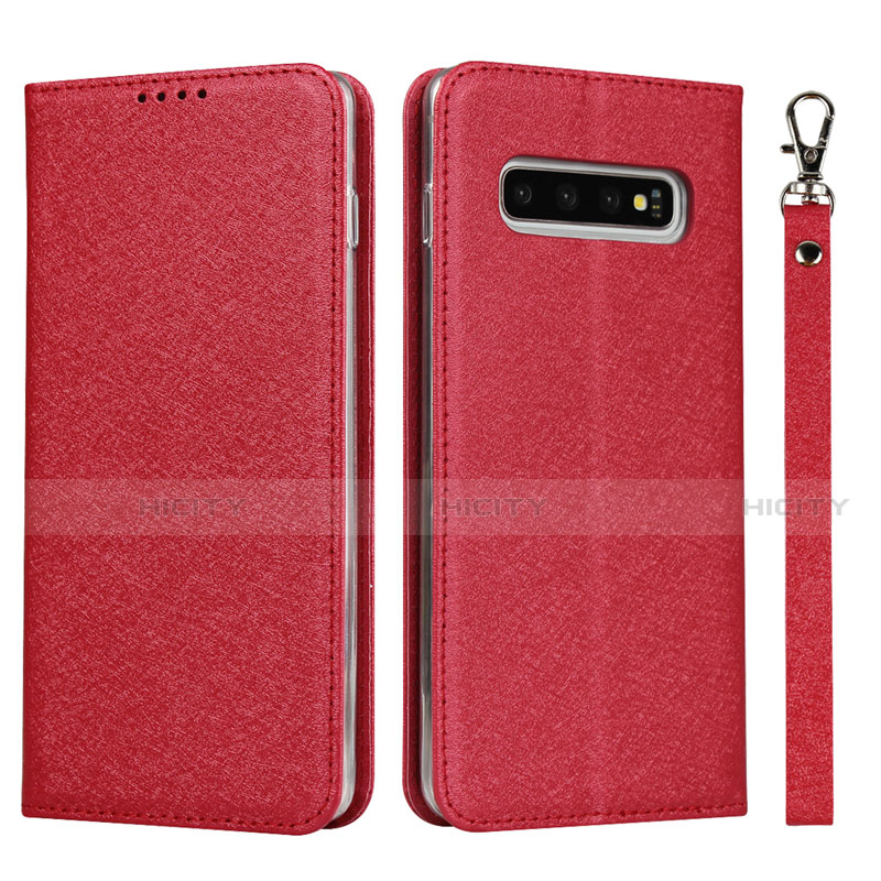 Handytasche Stand Schutzhülle Flip Leder Hülle T03 für Samsung Galaxy S10 5G Rot